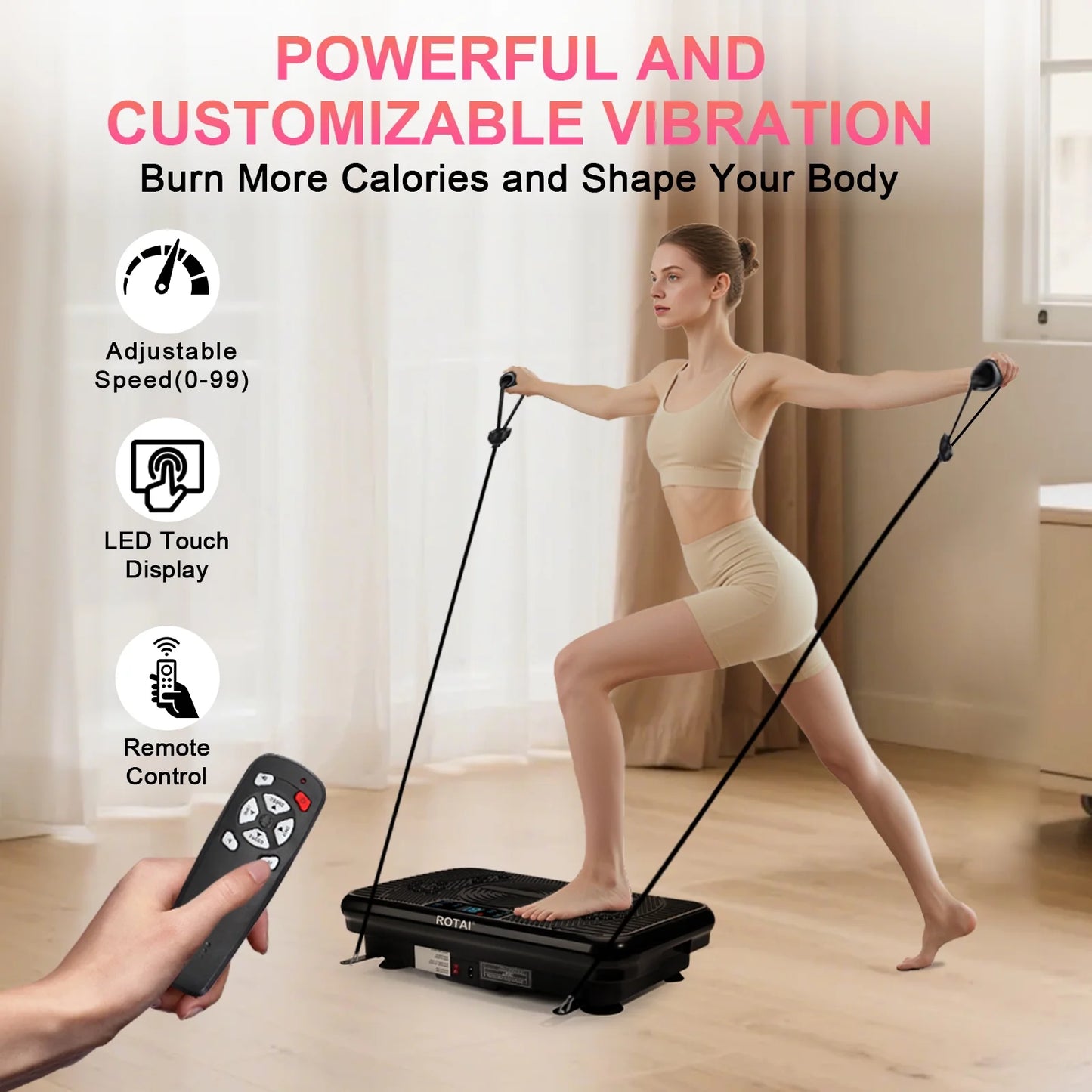 Vibrating Plate Exercise Machine, 150 Watts for Women and Men, Net Weight 20Lbs, Product Net Content Uom, Black